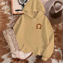 Moletom Country Blusa de Frio Unissex Estamp Ferradura Inverno Estilo Roça Boiadeira Rodeio Peão