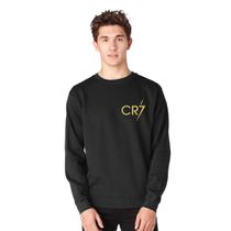 Moletom CR7 com design de futebol dourado e branco para homens Moletom CR7 com design de futebol dourado e branco para homens