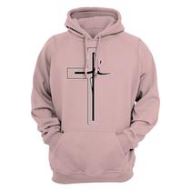 Moletom Cristão Canguru Estampado Confortável Blusa De Frio Cruz Fé