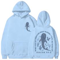 Moletom cristão com capuz FAYSNAH Whale Shark para mulheres Moletom cristão com capuz FAYSNAH Whale Shark para mulheres