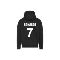 Moletom Cristiano Ronaldo Cr7 com estampa dupla de algodão preto