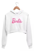 Moletom Cropped Barbie Blusa de Frio Capuz Feminina