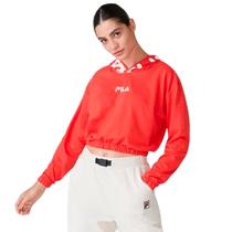 Moletom Cropped Fila Letter Feminino