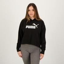 Moletom Cropped Puma Logo ESS TR Feminino Preto