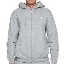 Moletom DC Shoes Aberto Rubber Label WT24 Masculina Cinza