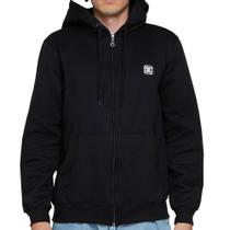 Moletom DC Shoes Aberto Rubber Label WT24 Masculina Preto