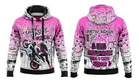 Moletom De Frio Feminino Estilo Da Quebrada Favela Moto Grau É Arte 244 Não É Crime