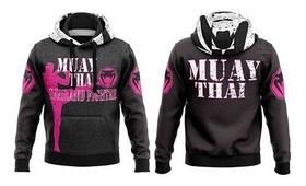Moletom De Frio Muay Thai Chute No Peito Blusa Kick Boxing Lutador