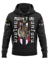 Moletom De Frio Muay Thai Evolução Blusa Lutador Arte Marcial Boxe Preto Masculino