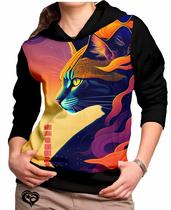 Moletom de Gato feminino Animal Cat Felino blusa casaco IA