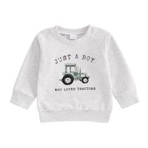 Moletom de gola redonda para bebês Bonangber Tractor 18-24 meses Moletom de gola redonda para bebês Bonangber Tractor 18-24 meses