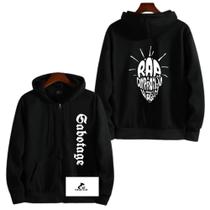 Moletom de Ziper Sabotage Rap é Compromisso Blusa Capuz e Bolso Unissex Moletom de Ziper Sabotage Rap é Compromisso Blusa Capuz e Bolso Unissex