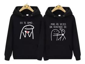 Moletom Dia Dos Namorados Casal Meme Bento Amor E Ódio Blusa De Frio 100% Algodão