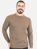 Moletom Dixen Masculino Crewneck Liso Marrom
