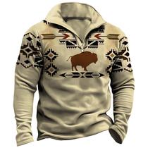 Moletom DMOYALA Tribal Aztec Cowboy Fall para homens