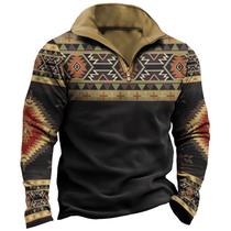 Moletom DMOYALA Tribal Aztec Cowboy para homens outono/inverno