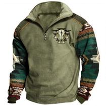Moletom DMOYALA Tribal Aztec Cowboy para homens outono/inverno Moletom DMOYALA Tribal Aztec Cowboy para homens outono/inverno