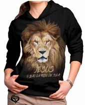 Moletom do Leão de Judá feminino Jesus Gospel blusa casaco Moletom do Leão de Judá feminino Jesus Gospel blusa casaco
