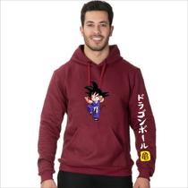 Moletom Dragon Ball Azul Marinho Estampa Goku Exclusiva Full