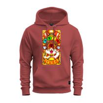 Moletom Estampado Algodão Macio Bolso e Capuz Fortune