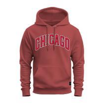 Moletom Estampado Algodão Premium Confortável Chicago Hom