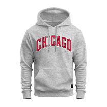 Moletom Estampado Algodão Premium Confortável Chicago Hom