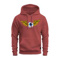 Moletom Estampado Algodão Premium Macio Canguru Olho Anjo