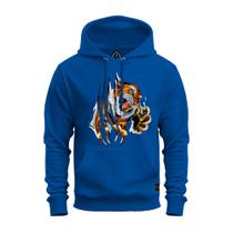 Moletom Estampado Algodão Premium Macio Canguru Tigre Garras