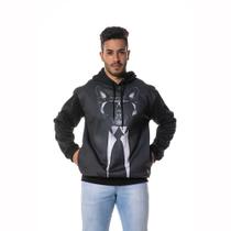 plain black dog moletom com capuz