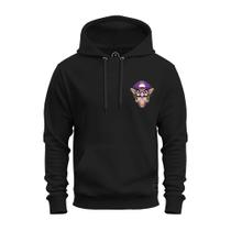 Moletom Estampado Blusa De Frio Canguru Confortável Bigode Roxo Peito