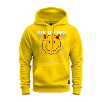 Moletom Estampado Blusa De Frio Canguru Confortável Good Vibes