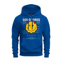Moletom Estampado Blusa De Frio Canguru Confortável Good Vibes