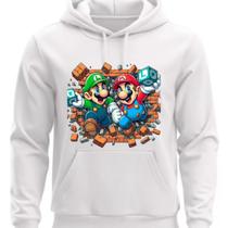 Moletom Estampado com Capuz Mario e Luigi Moletom Estampado com Capuz Mario e Luigi