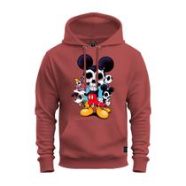 Moletom Estampado Confortável Blusa De Frio Inverno Mickey Caveira