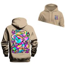 Moletom Estampado Confortável Urso Cores Frente Costas Moletom Estampado Confortável Urso Cores Frente Costas