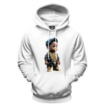 Moletom Estampado Criança Black Clothes Golden Ices Kid Rapper