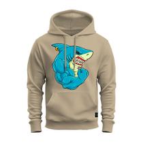 Moletom Estampado Premium Algodão Canguru Shark Maromba