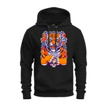 Moletom Estampado Premium Algodão Flanelado Tigre Pensando