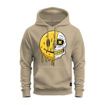 Moletom Estampado Premium Canguru Flanelado Com Capuz Caveira Emoji