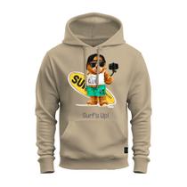 Moletom Estampado Premium Canguru Flanelado Com Capuz Urso Surf