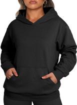 Moletom Eytino Plus Size para mulheres com capuz de manga comprida 3X