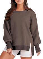 Moletom Eytino Plus Size para mulheres com gola redonda e manga comprida Moletom Eytino Plus Size para mulheres com gola redonda e manga comprida