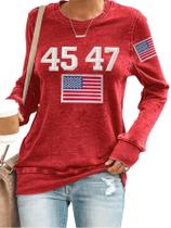 Moletom Faithee Retro 45 47 Print Trump 2024 para mulheres