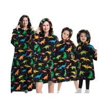 Moletom Familiar Oversize De Inverno Em Sherpa E Fleece Polar Com Capuz Para Meninas, Estampa De