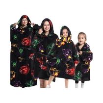 Moletom Familiar Oversize De Inverno Em Sherpa E Fleece Polar Com Capuz Para Meninas, Estampa De