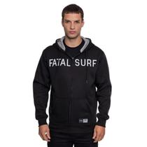 Moletom Fatal Logo 3D Canguru Aberto Preto