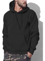 Moletom Fechado Bolso Canguru Com Gorro Preto