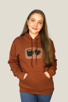 Moletom fechado feminino café