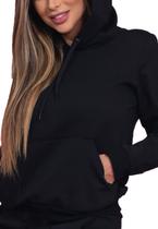 Moletom Fechado KRN Shoes Basico Liso com Punhos Bolsos Laterais e Capuz