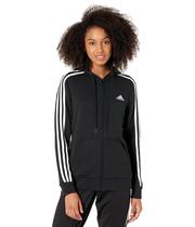 Moletom feminino Adidas Essentials com zíper completo preto/branco Moletom feminino Adidas Essentials com zíper completo preto/branco